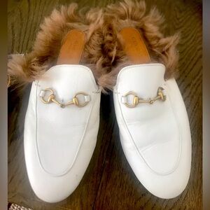 Gucci Princetown White Mules